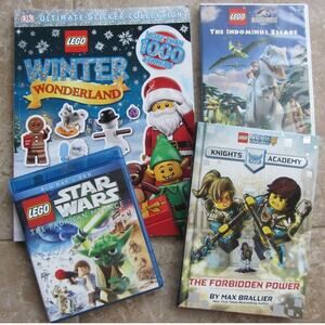 Lego Bundle Star Wars Jurassic World Knights Academy Sticker Collection & DVDs